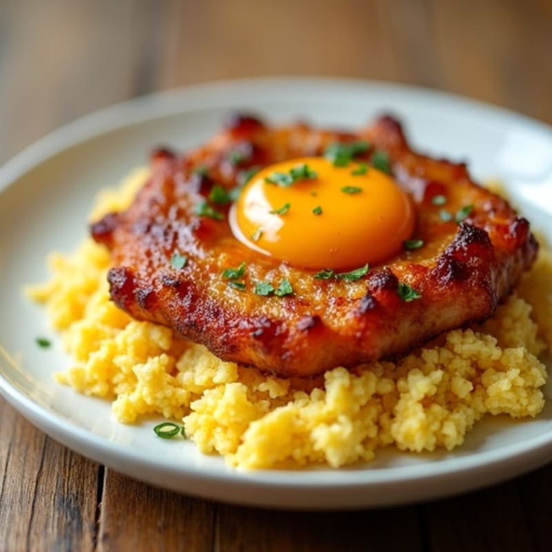 Crispy Pork Belly and Scrambled Eggs