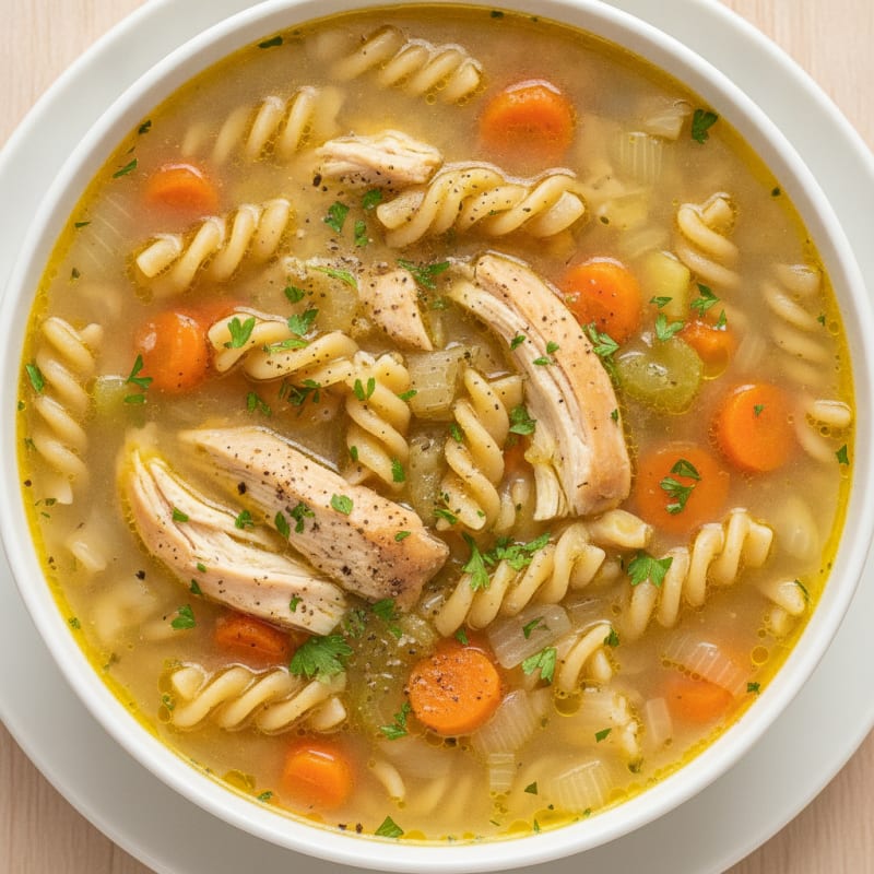 Hearty Chicken Noodle Soup with Herbs