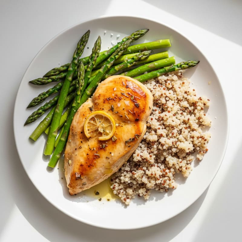 Lemon Herb Roasted Chicken with Asparagus