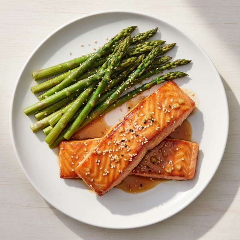 Teriyaki Glazed Salmon with Roasted Asparagus
