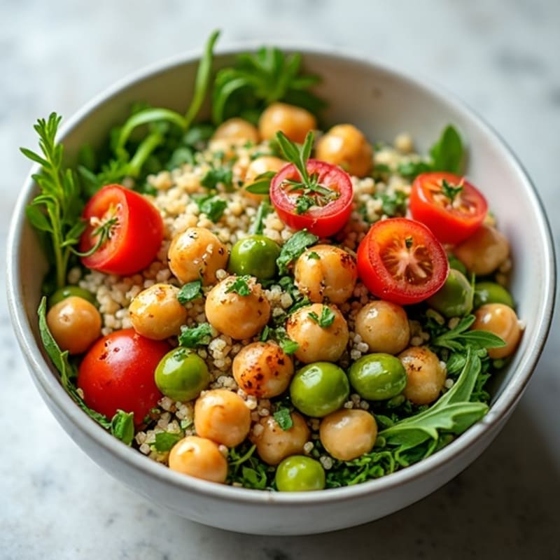 Fresh Herb-Roasted Chickpea Bowl with Lemon Tahini Drizzle