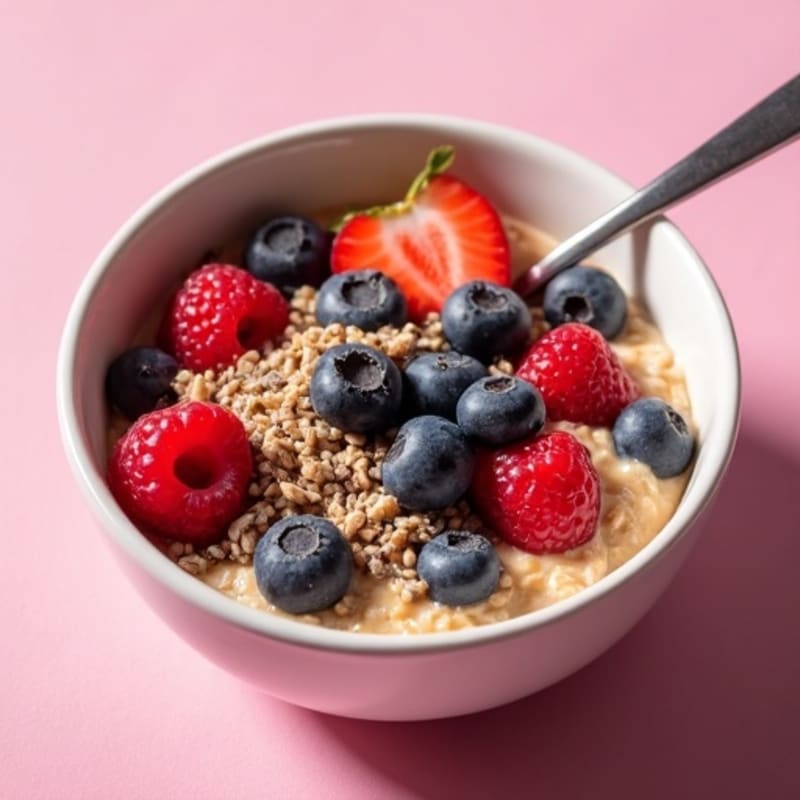 Protein-Packed Vanilla Berry Oatmeal Bowl