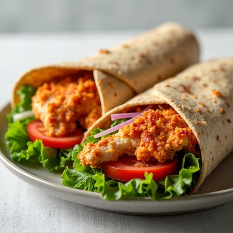 Crispy Buffalo Chicken Wrap with Fresh Greens