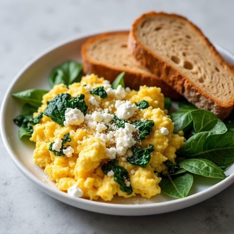 Protein-Packed Spinach and Feta Egg White Scramble