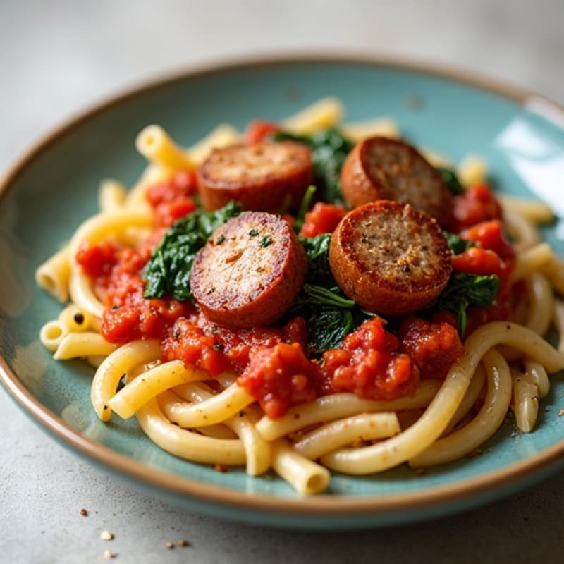 Hearty Lean Sausage Ragu with Whole Wheat Pasta
