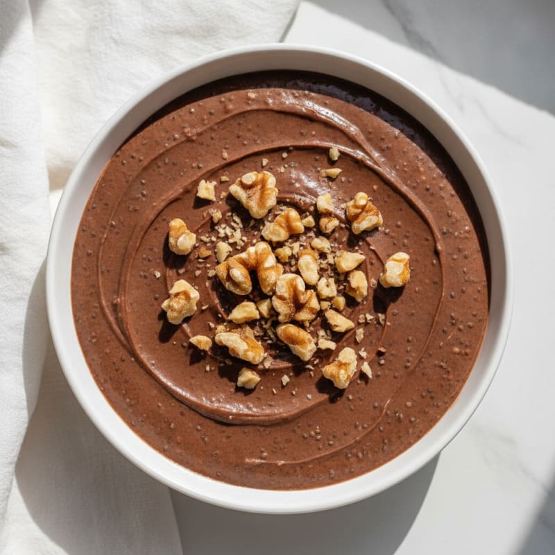 Silky Chocolate Protein Pudding with Chia Seeds