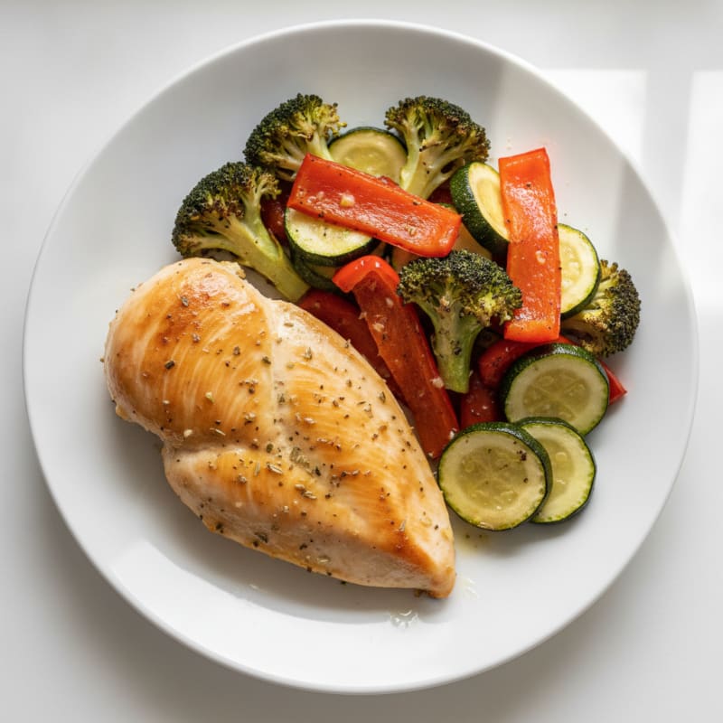 Chicken and Roasted Vegetable Protein Platter