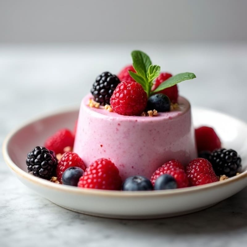 Greek Yogurt Protein Mousse with Mixed Berries