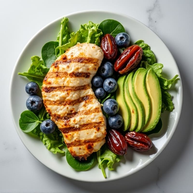 Grilled Chicken and Cottage Cheese Power Salad with Dates