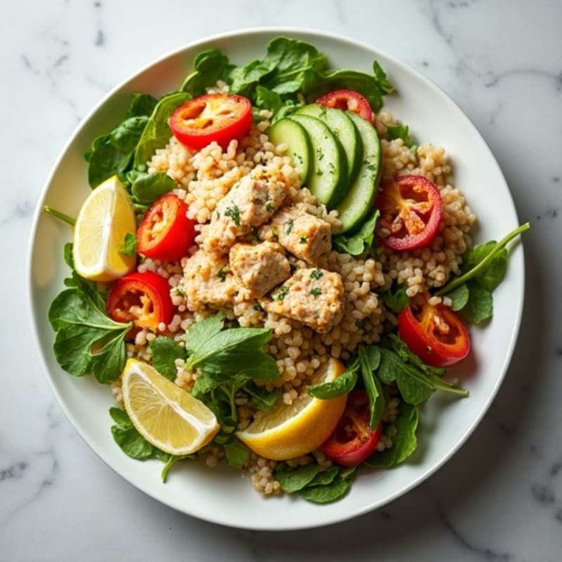 Lemon Herb Flaky Tuna and Hearty Brown Rice Salad