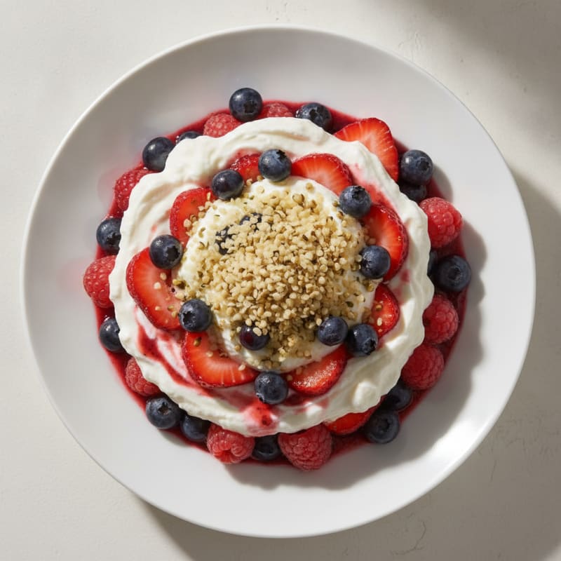 Greek Yogurt Protein Parfait with Mixed Berries