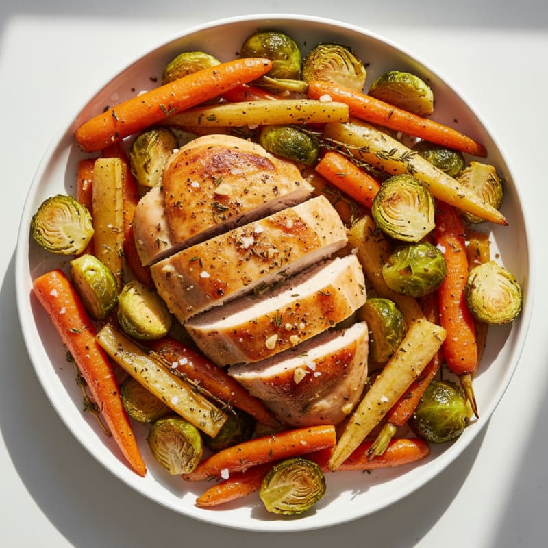 Garlic Herb Roasted Chicken with Root Vegetables