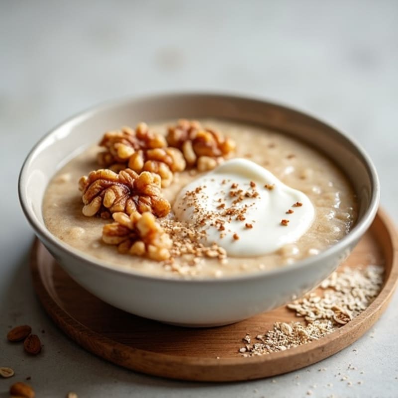 Creamy Oat Porridge with Skyr and Toasted Walnuts