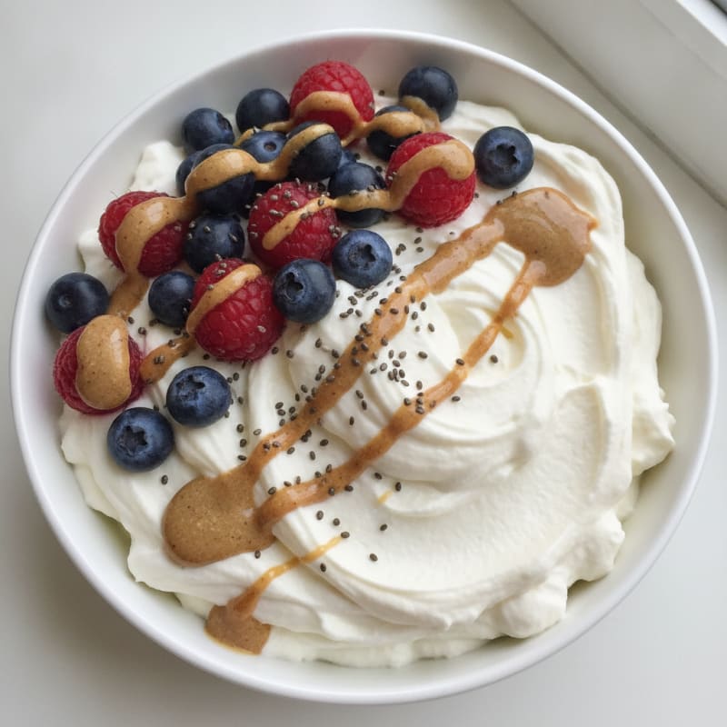 Greek Yogurt Protein Mousse with Mixed Berries