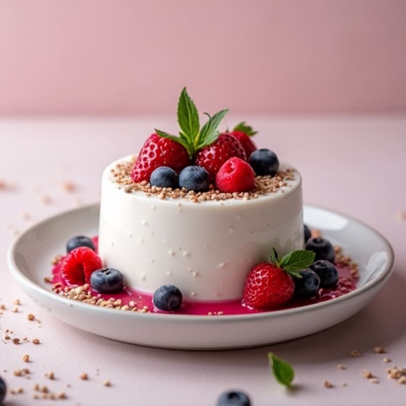 Creamy Greek Yogurt Protein Mousse with Mixed Berries