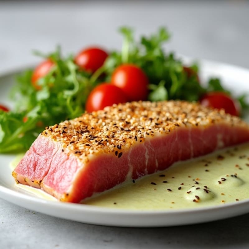 Crispy Seared Ahi Tuna with Creamy Wasabi Mayo