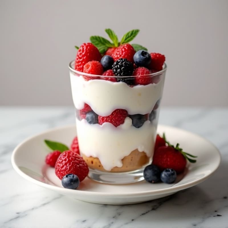 Creamy Greek Yogurt Parfait with Mixed Berries and Almond Butter
