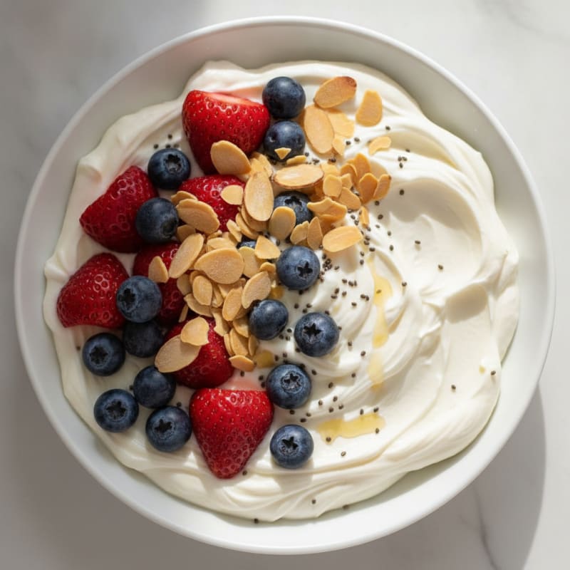 Creamy Vanilla Protein Yogurt with Fresh Berries
