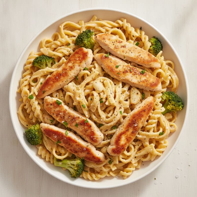 Garlic Parmesan Chicken Alfredo with Fettuccine