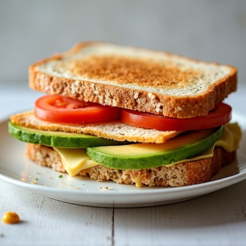 Crispy Turkey, Fresh Tomato, and Creamy Avocado Whole Grain Sandwich