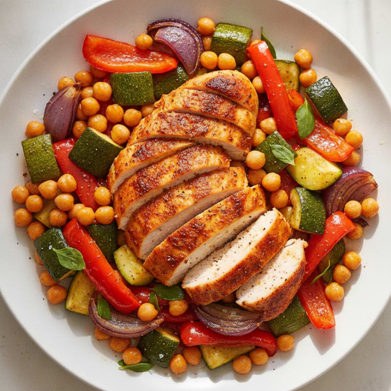 Spicy Harissa Chicken with Roasted Vegetables