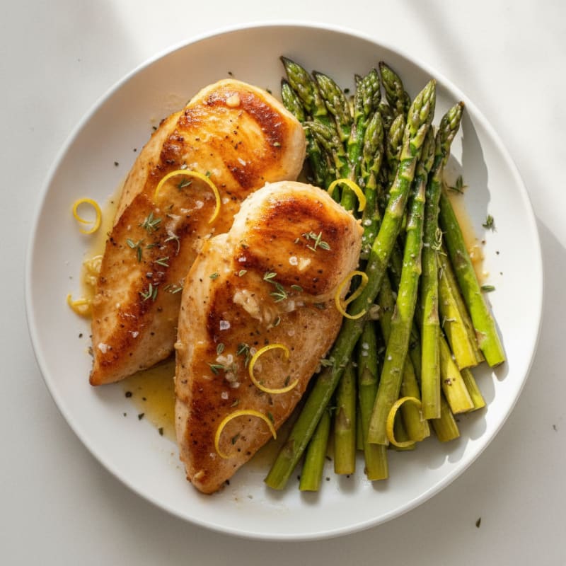 Quick Lemon Herb Chicken with Asparagus