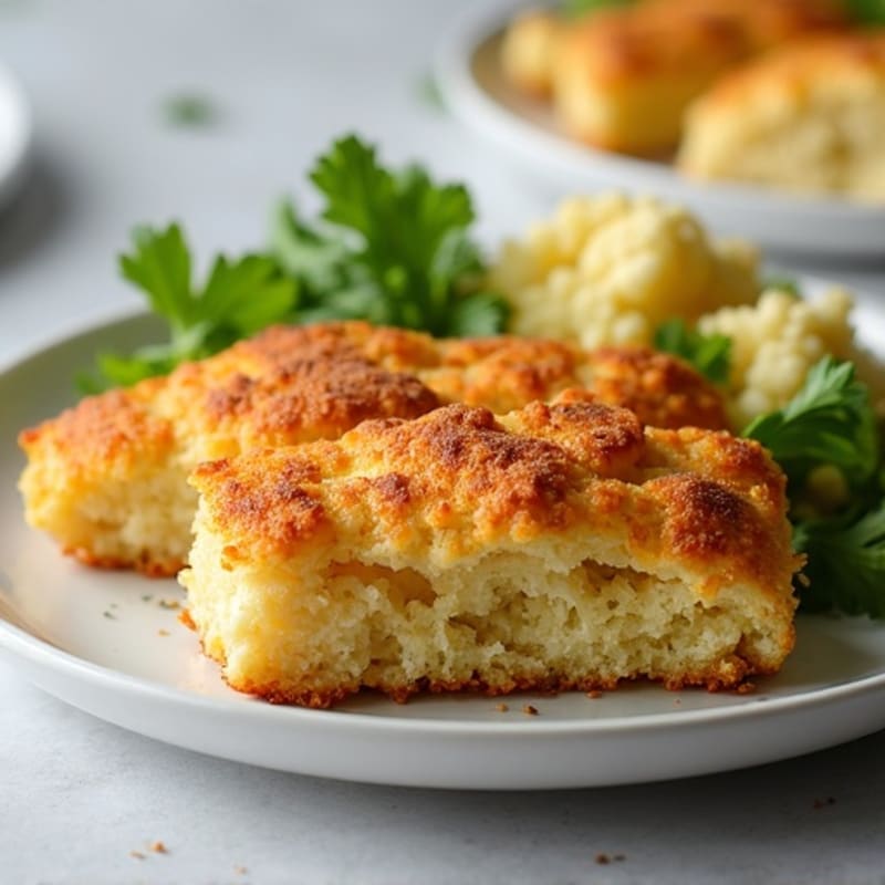 Crispy Baked Chicken with Herb-Crusted Cauliflower Biscuits