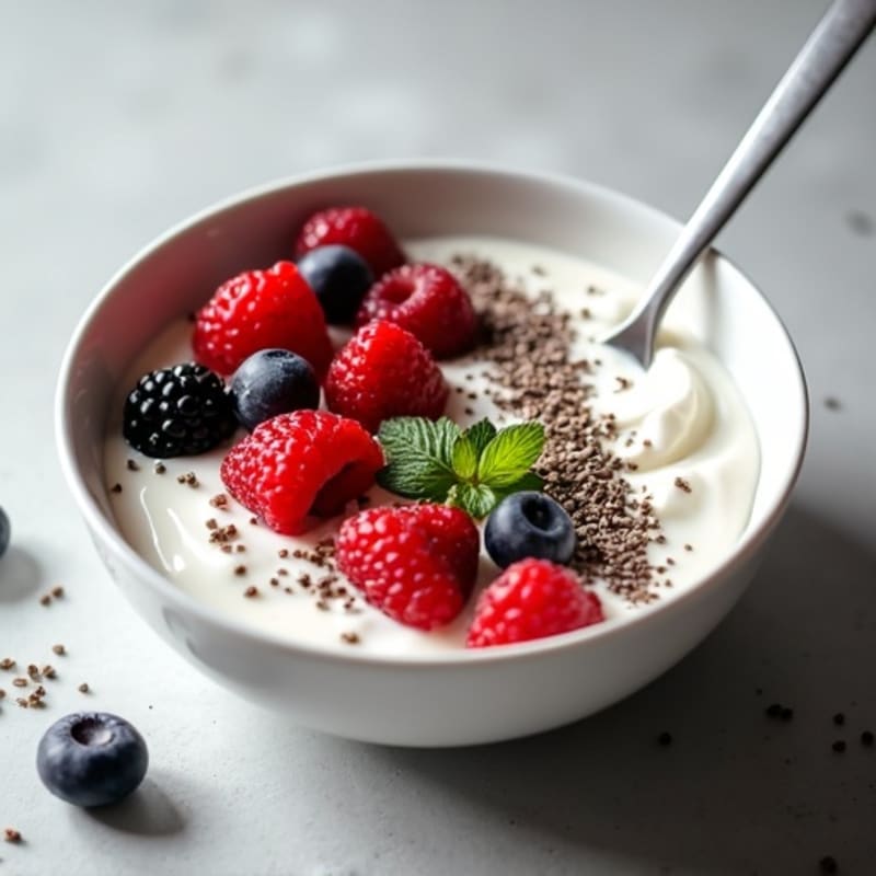 High-Protein Creamy Greek Yogurt with Fresh Berries