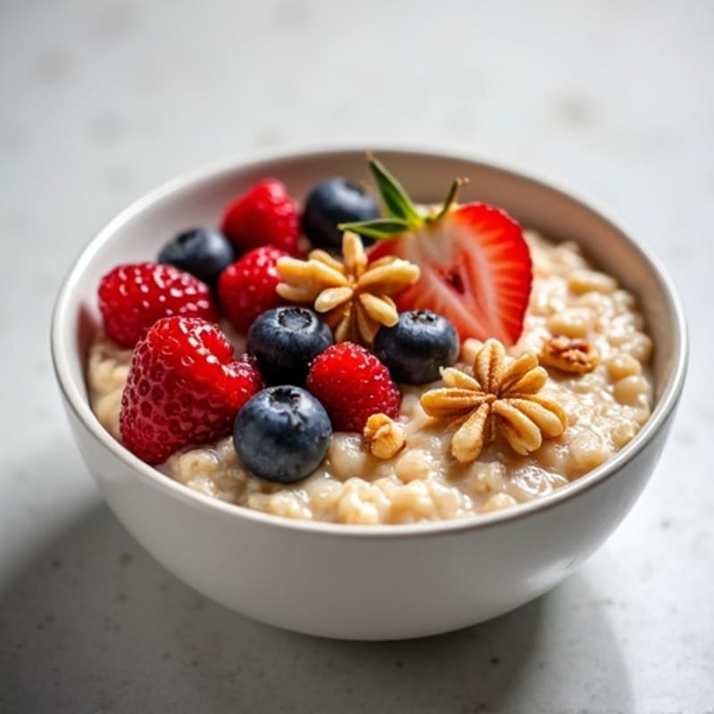 Creamy Steel-Cut Oatmeal with Berries and Toasted Nuts