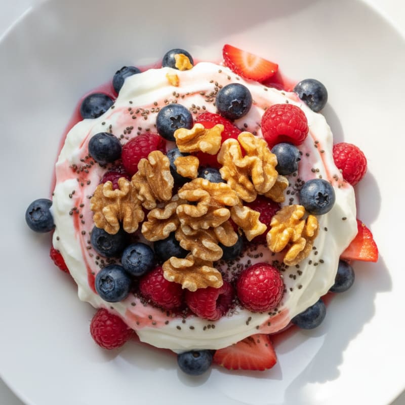 Greek Yogurt Protein Parfait with Mixed Berries