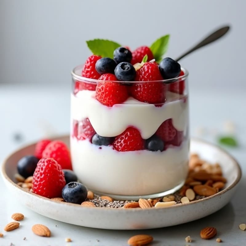 Greek Yogurt Protein Parfait with Mixed Berries
