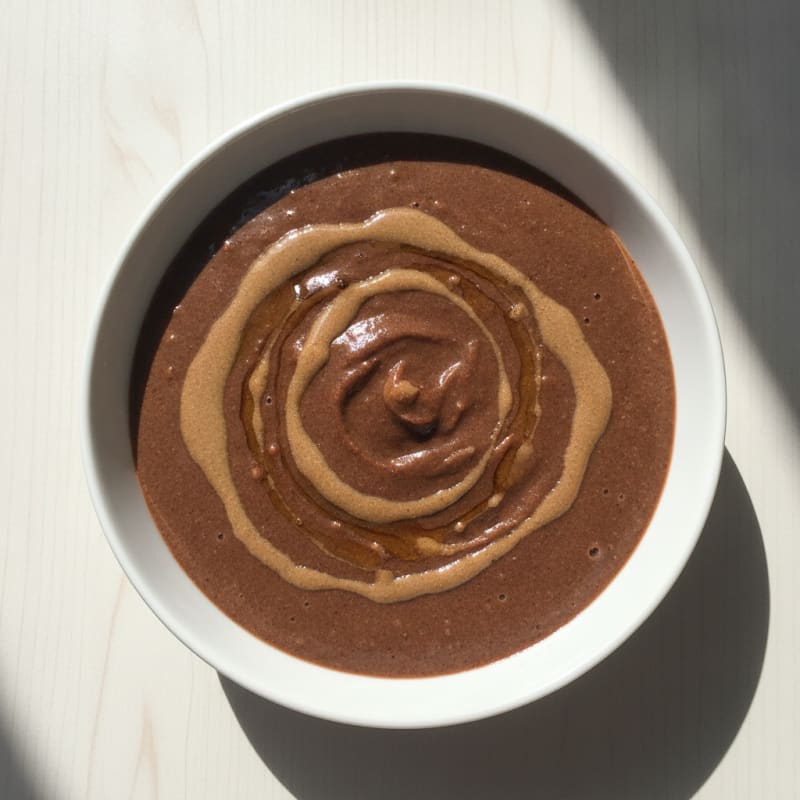 Silky Chocolate Protein Pudding with Almond Butter Swirl