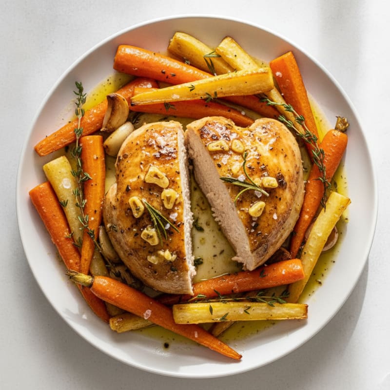 Garlic Herb Roasted Chicken with Root Vegetables