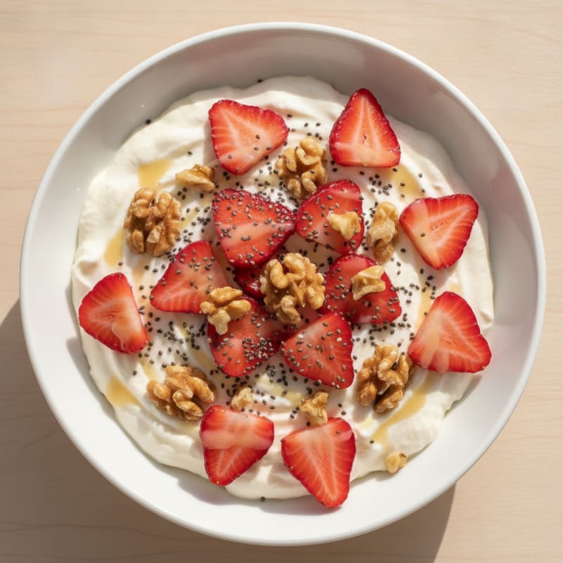 Silky Protein Yogurt Bowl with Fresh Strawberries