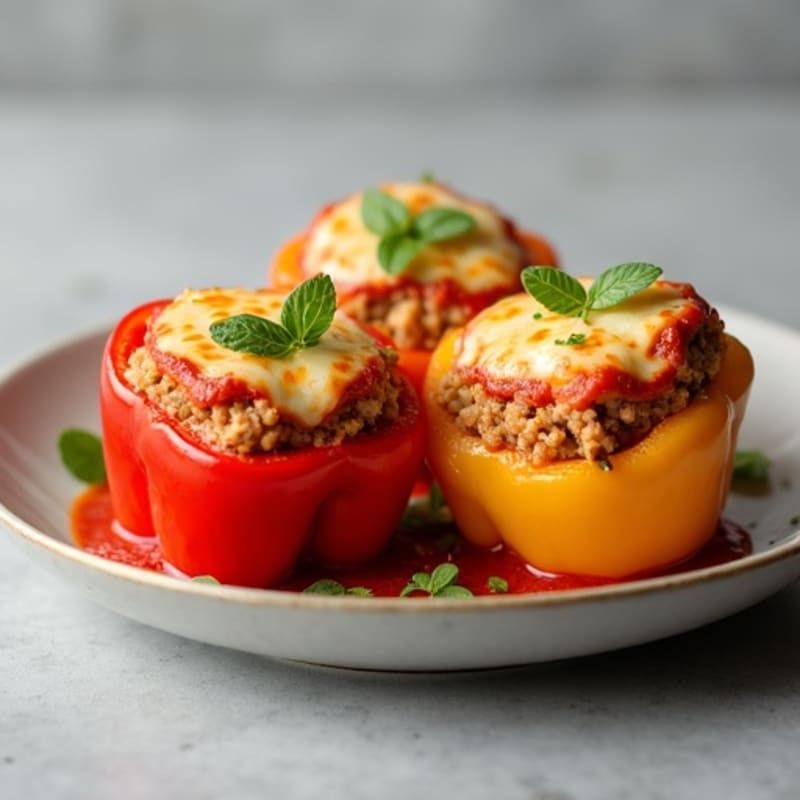 Cheesy Turkey Pizza Stuffed Bell Peppers