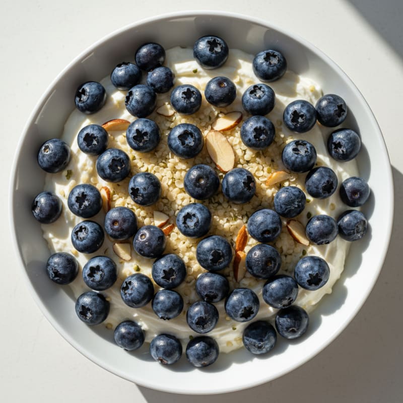 Silky Greek Yogurt with Protein Powder and Berries