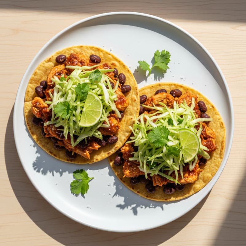 Smoky Chipotle Chicken and Black Bean Tostadas