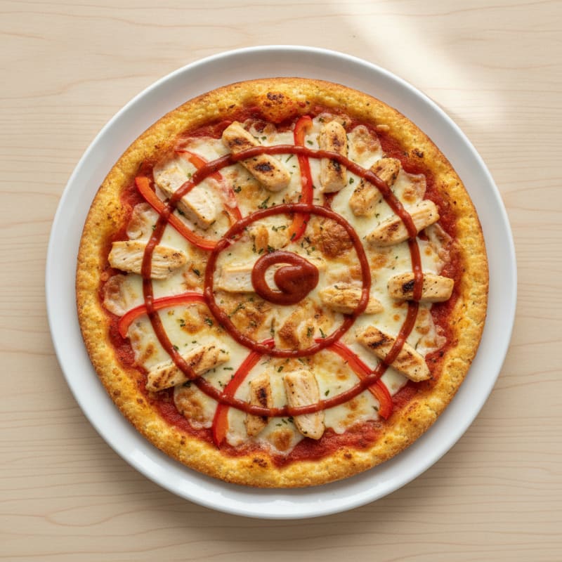 Grilled Chicken Pizza with Cauliflower Crust and Light Mozzarella
