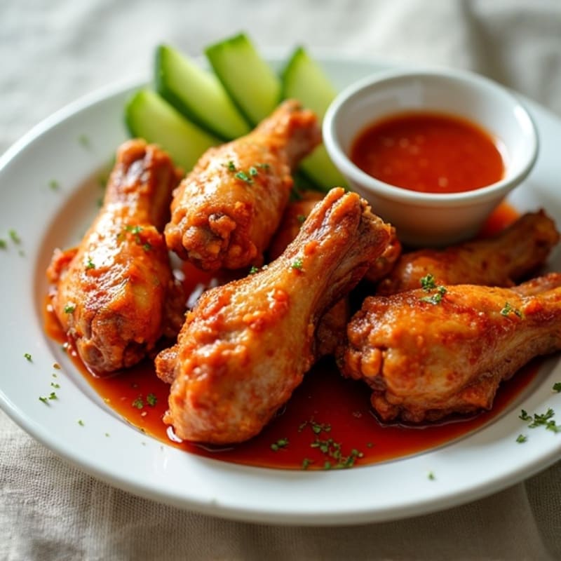Crispy Baked Chicken Wings with Sweet Chili Glaze