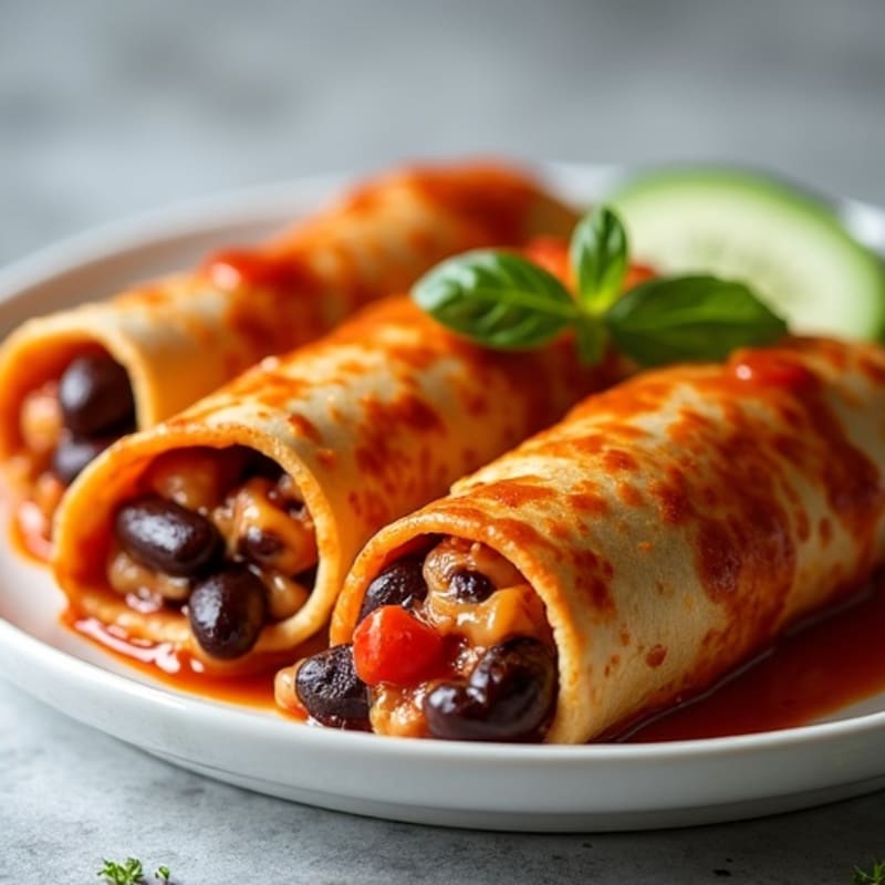 Lean Chicken and Black Bean Enchiladas with Smoky Tomato Sauce