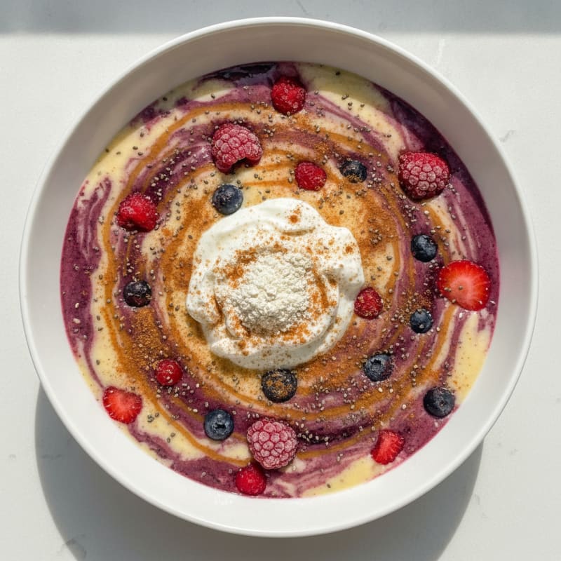 High-Protein Banana Berry Pre-Workout Smoothie
