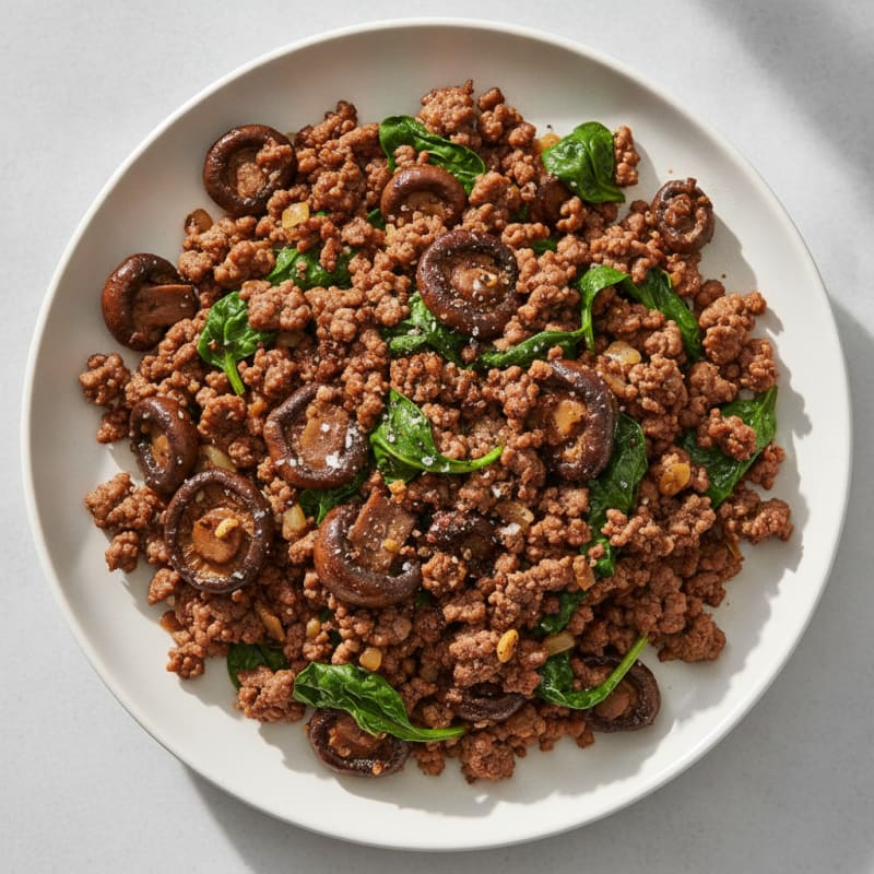 Savory Ground Beef and Mushroom Skillet