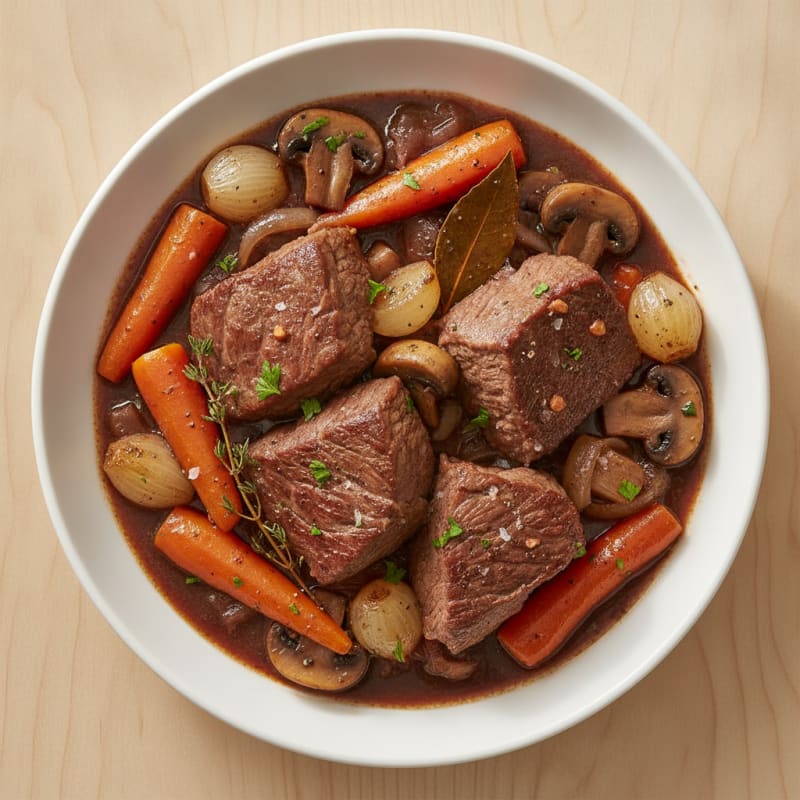 Beef Bourguignon with Root Vegetables