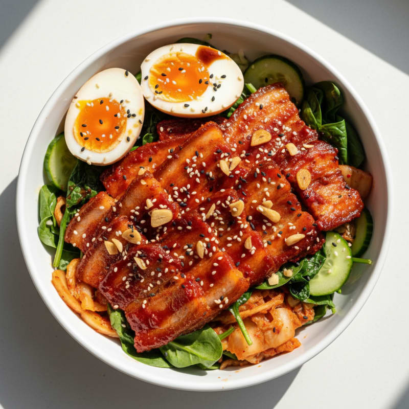 Spicy Gochujang Pork Belly Bowl