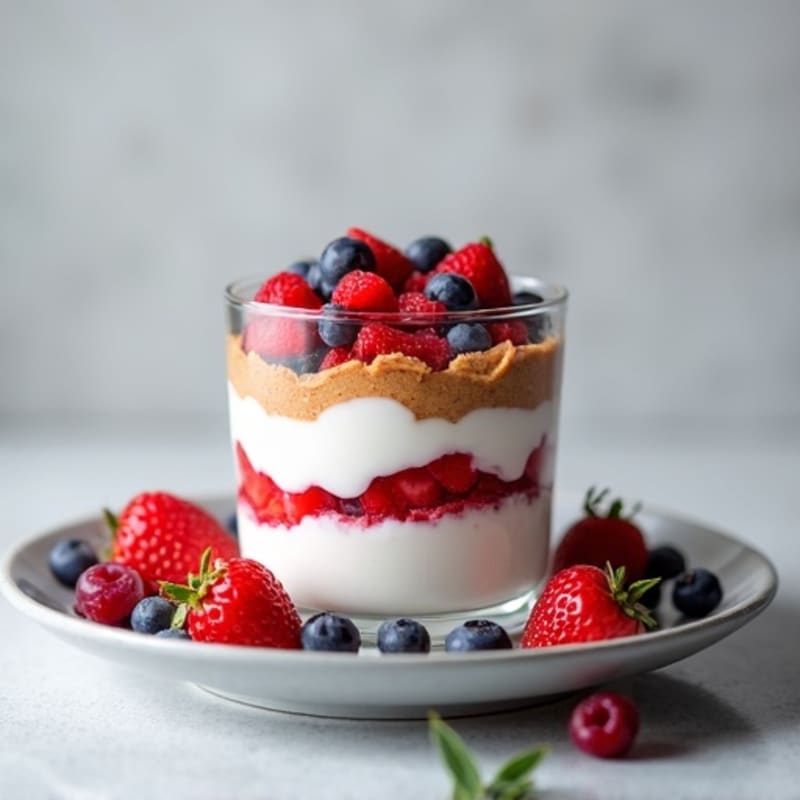 Greek Yogurt Protein Parfait with Mixed Berries and Almond Butter