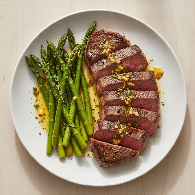 Garlic Herb Steak with Roasted Asparagus