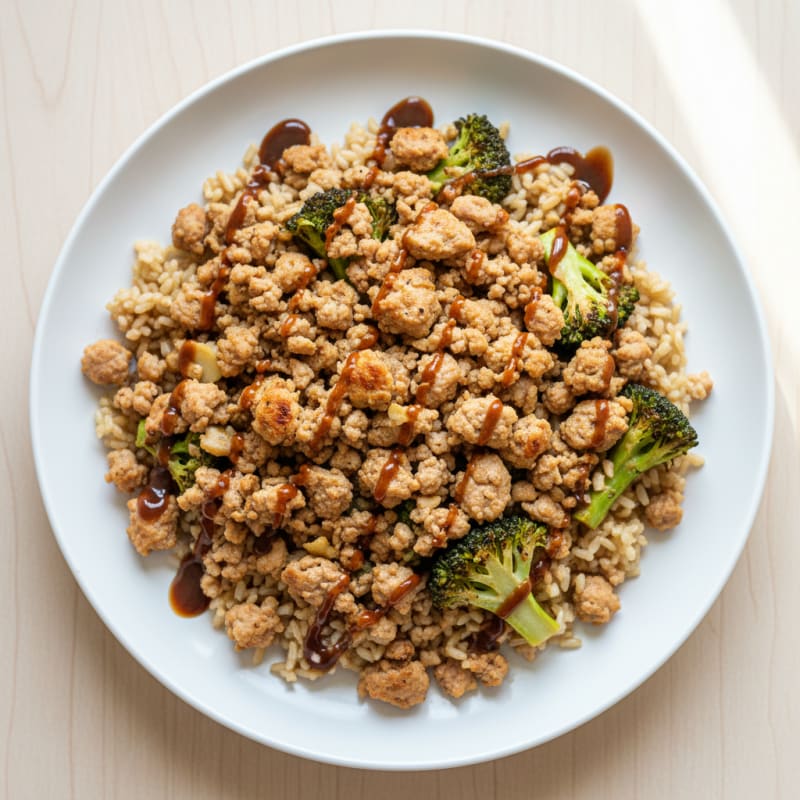 Seared Turkey Bowl with Broccoli and Brown Rice