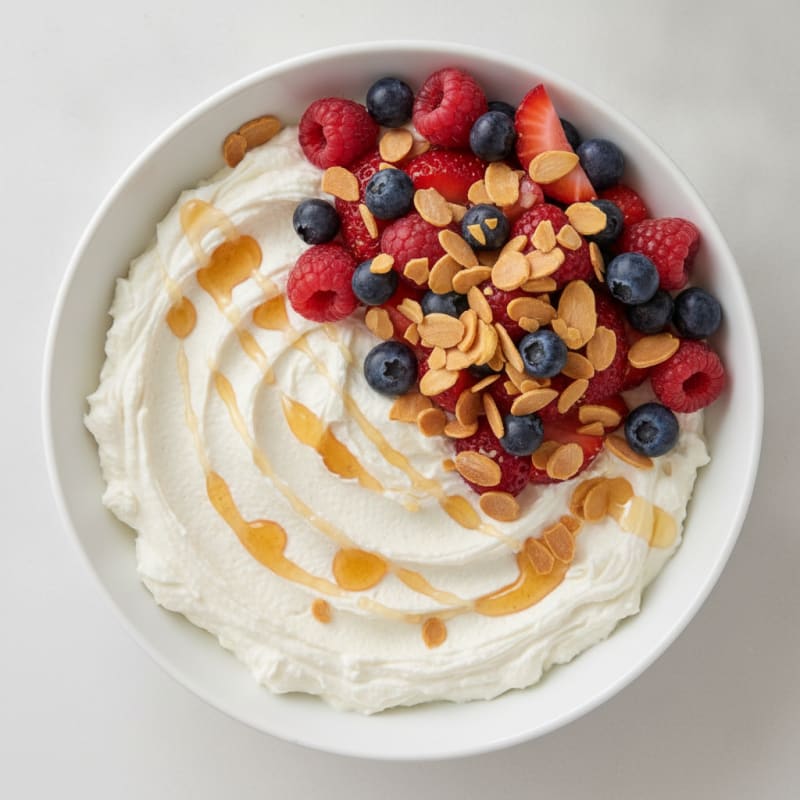 Greek Yogurt Protein Bowl with Mixed Berries and Almonds