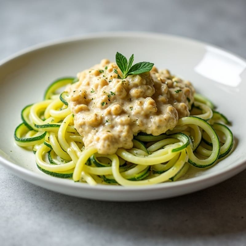 Creamy Cashew Alfredo with Zucchini Noodles