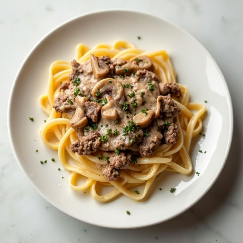 Healthy Creamy Lean Beef and Mushroom Stroganoff